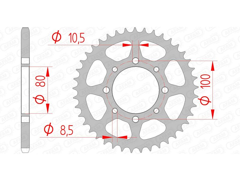 AFAM Steel Rear Sprocket 520 Standard - 14312