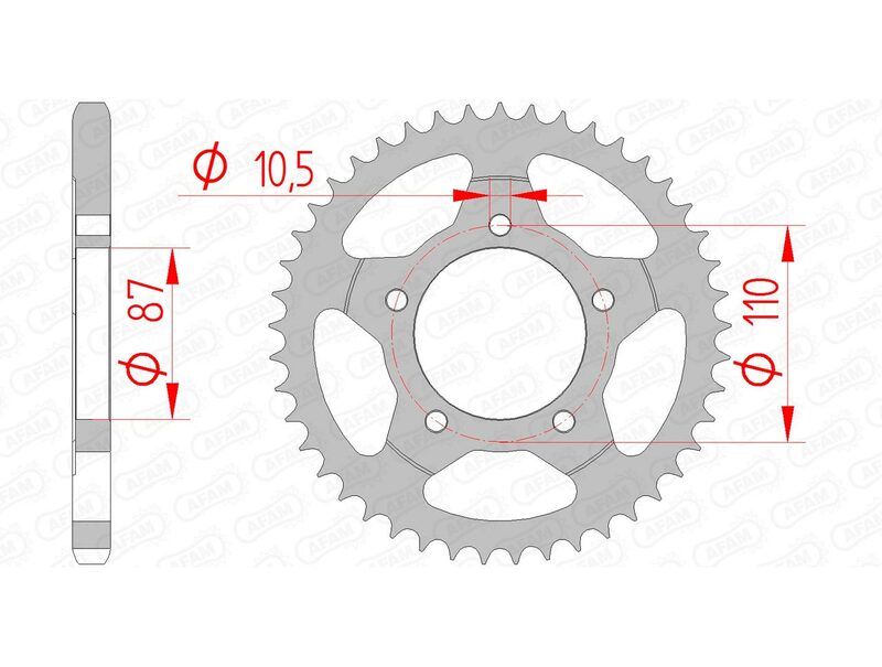 AFAM Steel Rear Sprocket 525 Standard - 14404