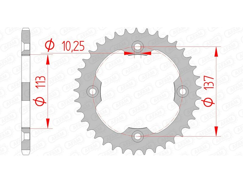 AFAM Steel Rear Sprocket 520 Standard - 14412