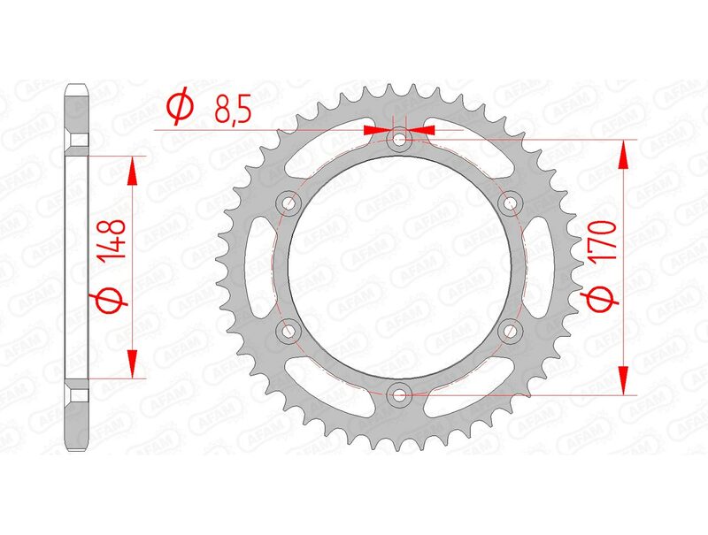 AFAM Steel Rear Sprocket 520 Standard - 14501