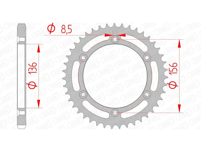 AFAM Steel Rear Sprocket 525 Standard - 14506