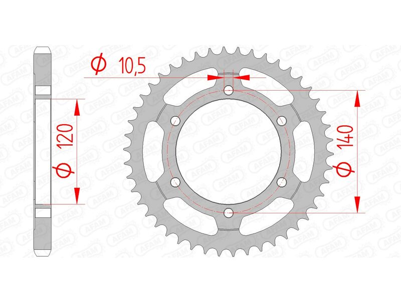 AFAM Steel Rear Sprocket 525 Standard - 14507