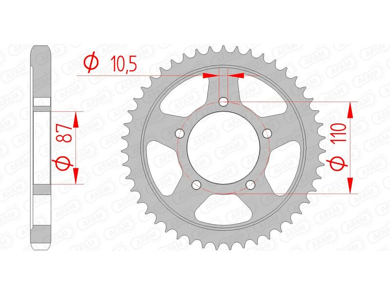 AFAM Rear Sprocket Steel 530 Standard - 14601