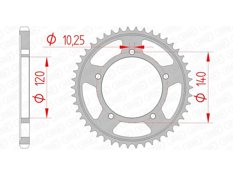 AFAM Steel Rear Sprocket 525 Standard - 14604