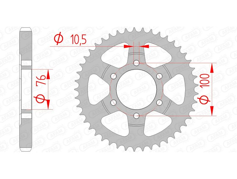 AFAM Rear Sprocket Steel 530 Standard - 14902