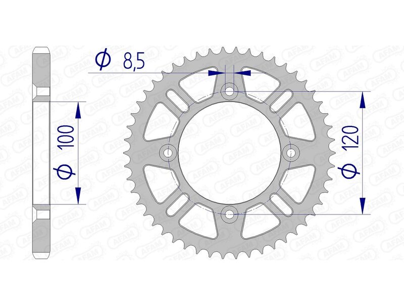 AFAM Rear Sprocket Aluminum 428 - 15104
