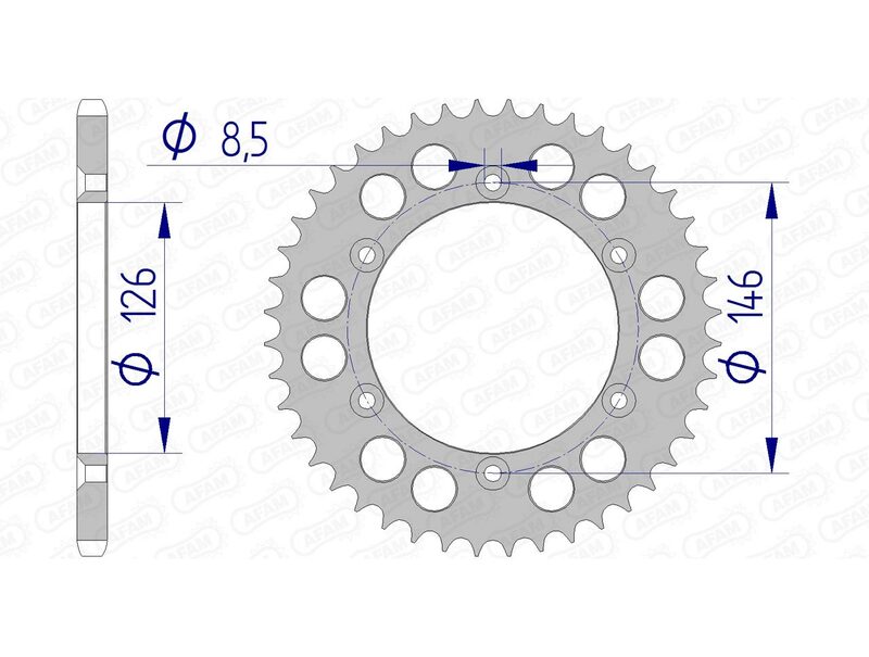 AFAM Rear Sprocket Aluminium 520 - 15203