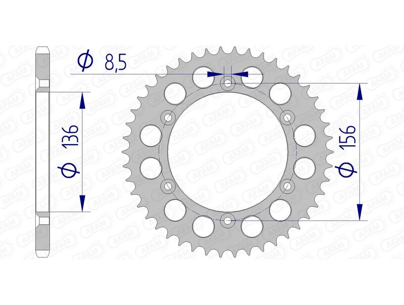 AFAM Rear Sprocket Aluminum 520 - 15206