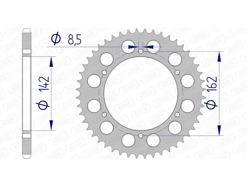 AFAM Rear Sprocket Aluminium 520 Hard Anodised - 15305