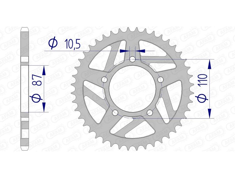 AFAM Rear Sprocket Aluminum 520 Hard Anodized - 15405