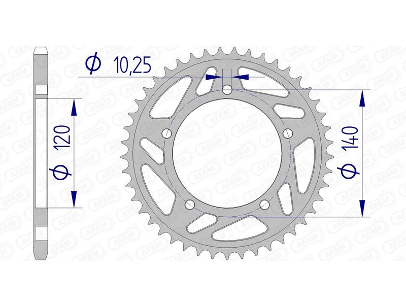 AFAM Rear Sprocket Aluminum 520 Hard Anodized - 15605