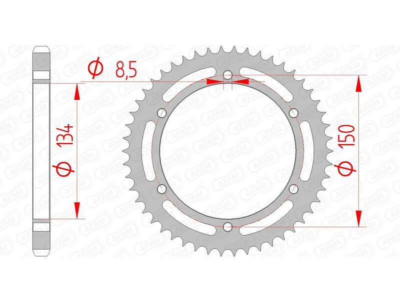 AFAM Steel Rear Sprocket 428 Standard - 16203