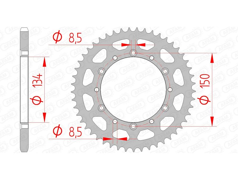 AFAM Steel Rear Sprocket 520 Standard - 16204