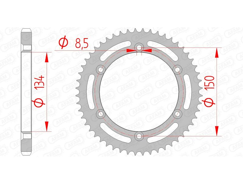 AFAM Steel Rear Sprocket 428 Standard - 16207