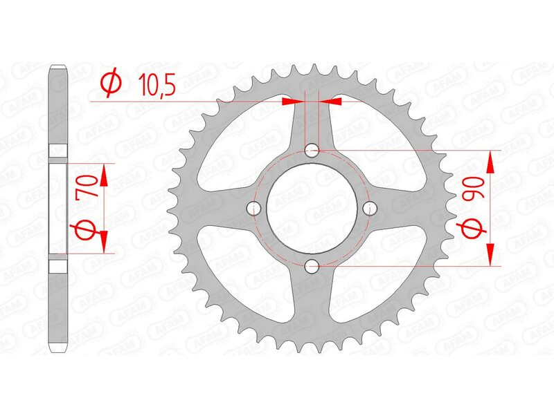 AFAM Steel Rear Sprocket 520 Standard - 16310