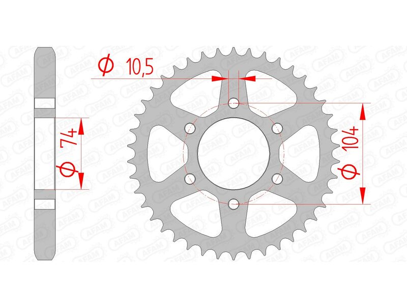 AFAM Steel Rear Sprocket 530 Standard - 16401