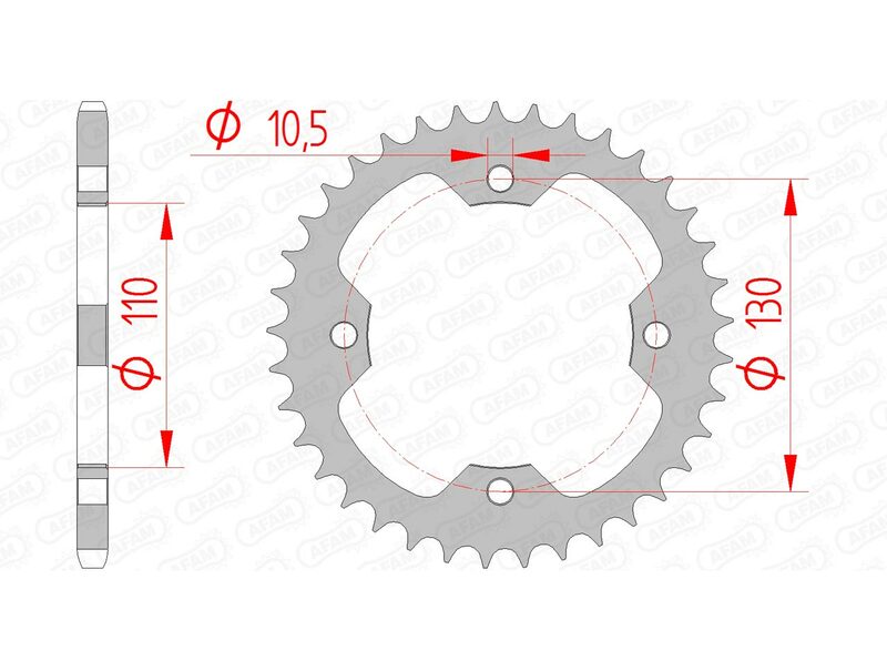 AFAM Steel Rear Sprocket 520 Standard - 16406