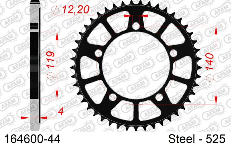AFAM Steel Rear Sprocket 525 Standard - 164600