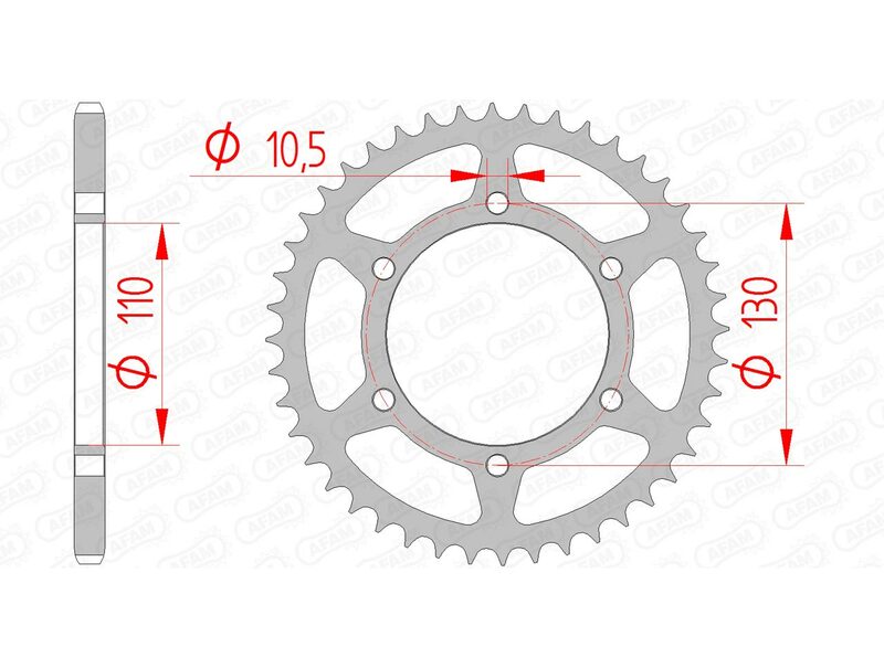 AFAM Steel Rear Sprocket 520 Standard - 16500