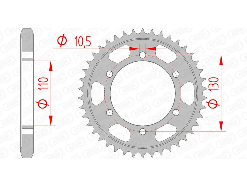 AFAM Steel Rear Sprocket 530 Standard - 16502