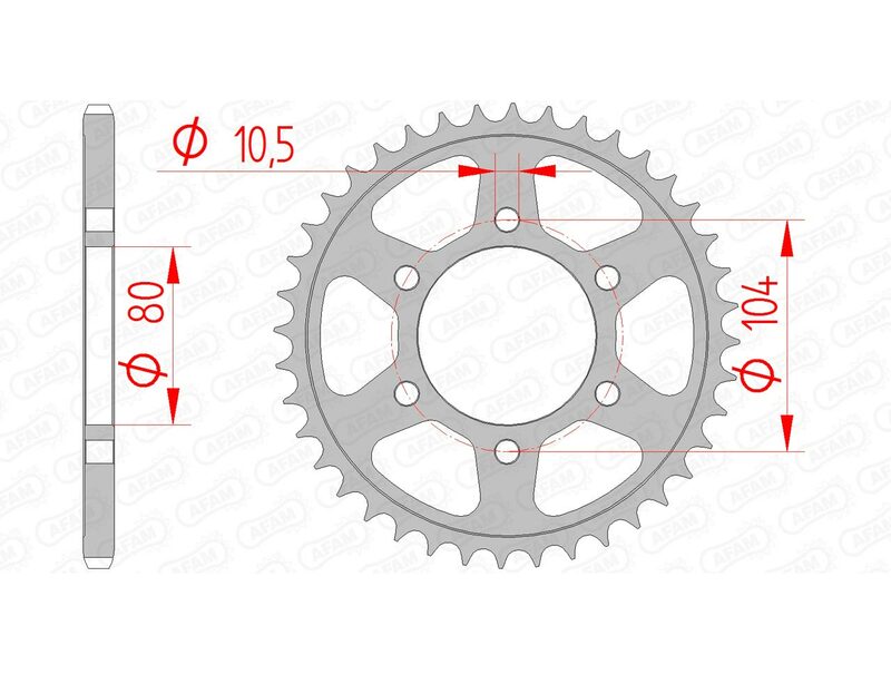 AFAM Steel Rear Sprocket 520 Standard - 16504