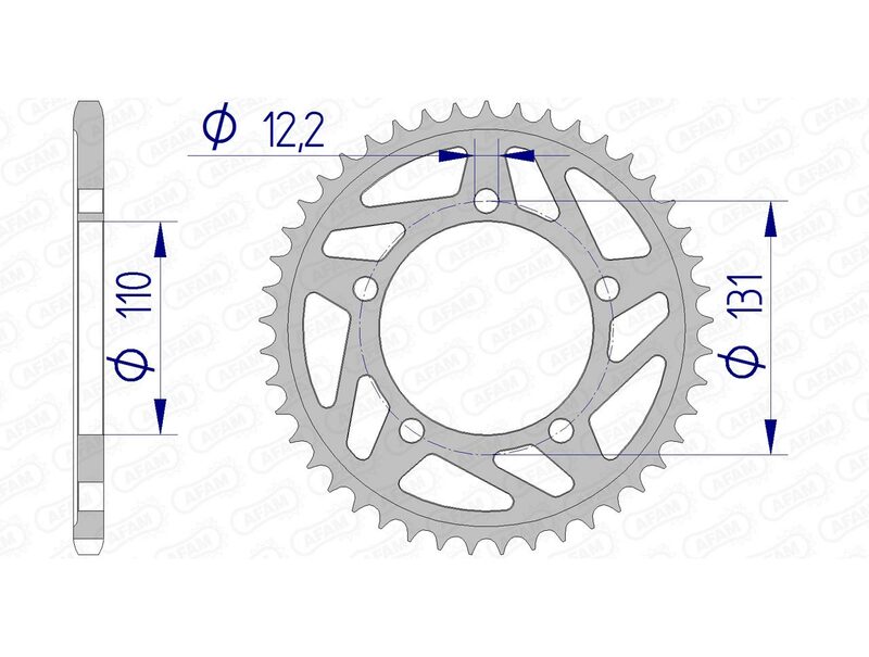 AFAM Rear Sprocket Aluminium 520 Hard Anodised - 165801