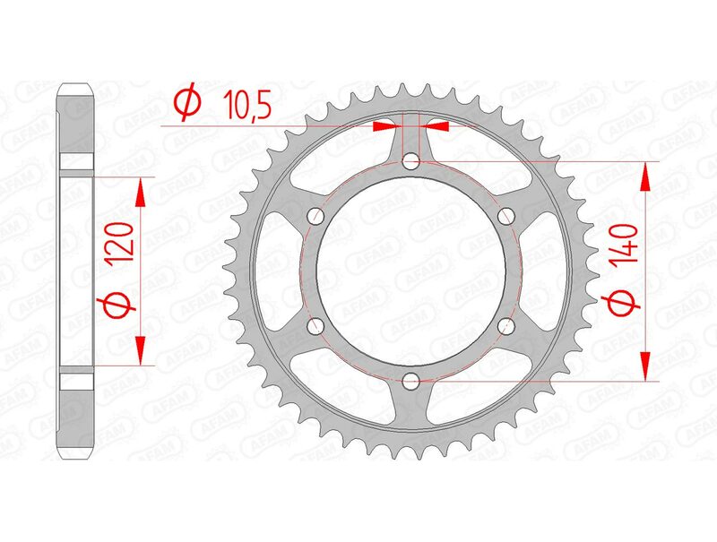 AFAM Steel Rear Sprocket 530 Standard - 16603