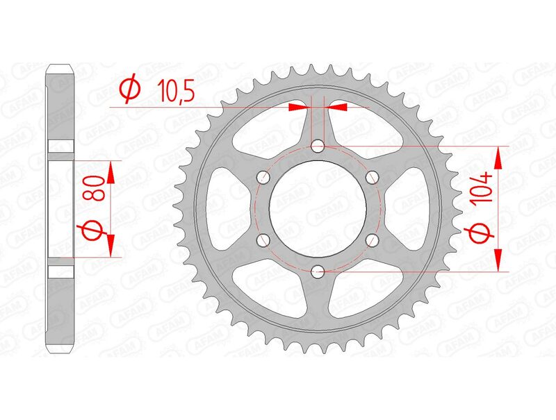 AFAM Rear Sprocket Steel 530 Standard - 16604