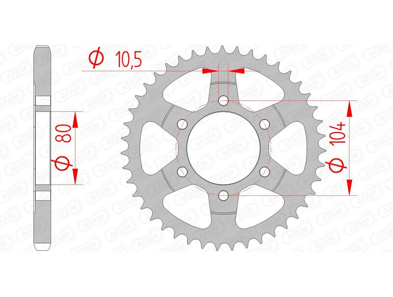 AFAM Steel Rear Sprocket 525 Standard - 16610