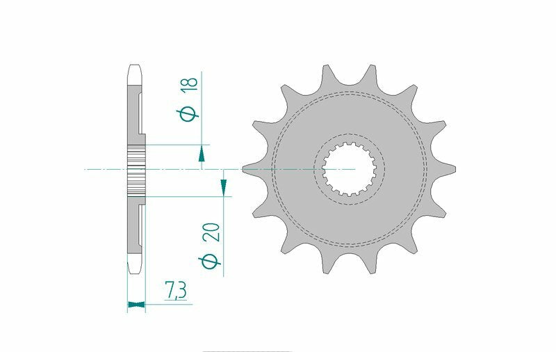 AFAM Front Sprocket Steel 520 Standard - 20206