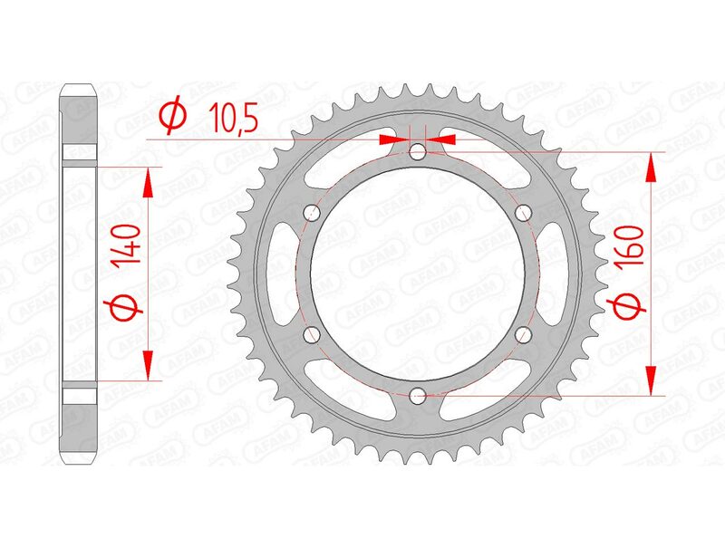 AFAM Rear Sprocket Steel 530 Standard - 16701