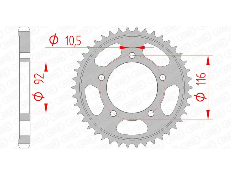 AFAM Steel Rear Sprocket 530 Standard - 16900