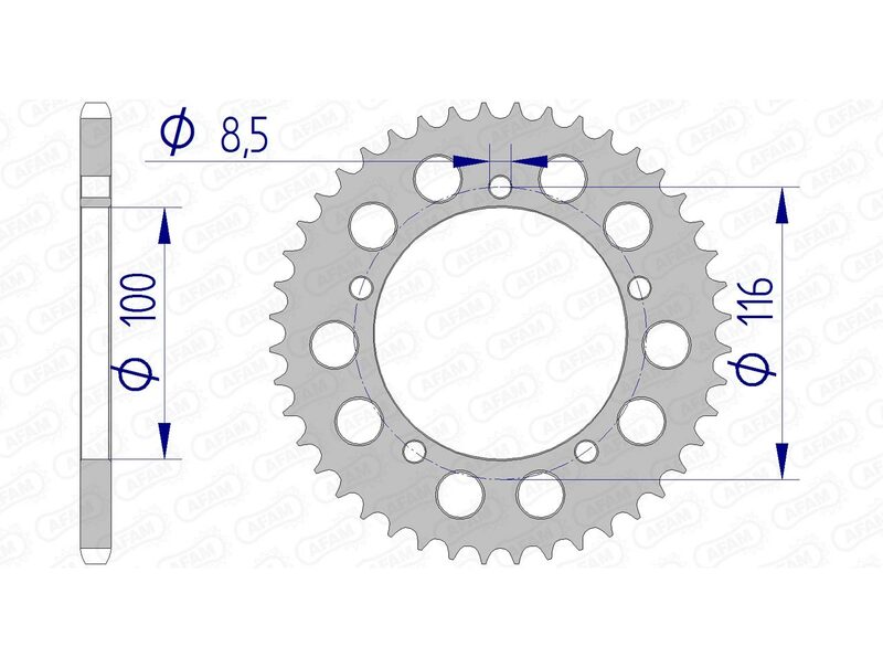 AFAM Rear Sprocket Aluminum 420 - 17100
