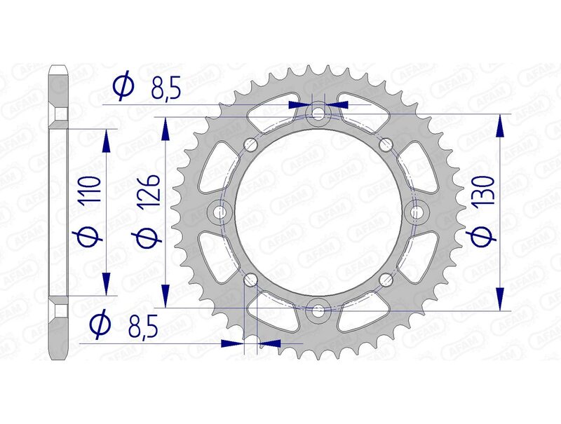 AFAM Rear Sprocket Aluminum 420 - 17107