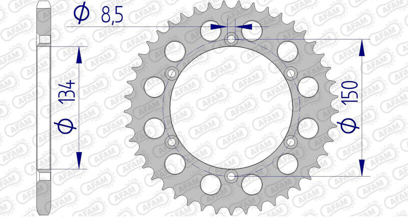 AFAM Rear Sprocket Aluminium 520 - 17206