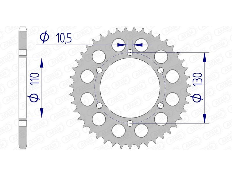 AFAM Rear Sprocket Aluminium 520 Hard Anodised - 17500