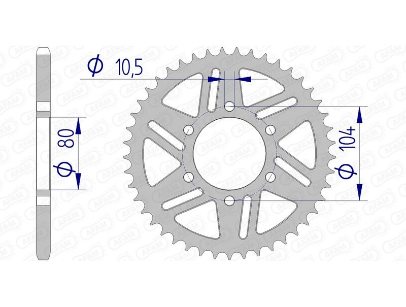 AFAM Rear Sprocket Aluminium 520 Hard Anodised - 17606