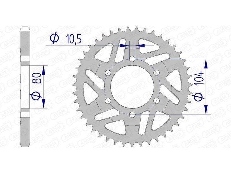 AFAM Rear Sprocket Aluminium 525 Hard Anodized - 17610