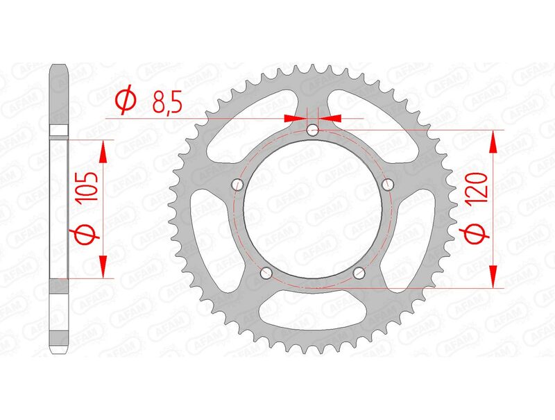 AFAM Steel Rear Sprocket 420 Standard - 35103