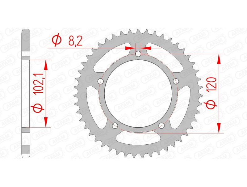 AFAM Rear Sprocket Steel 420 Standard - 35104