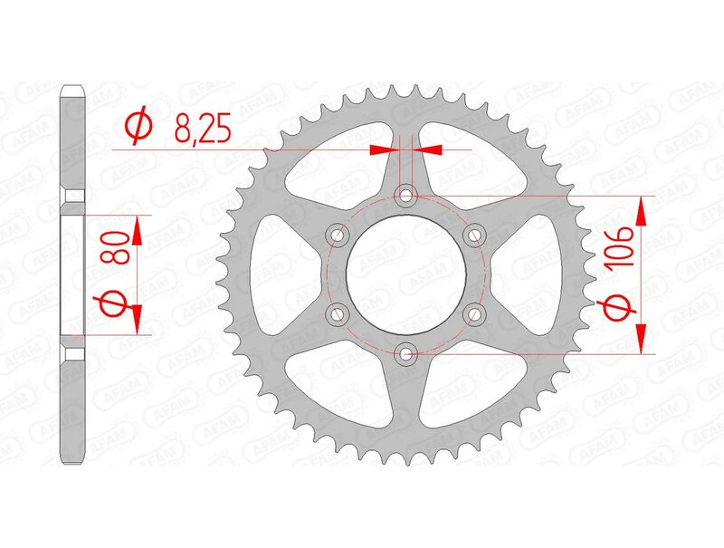 AFAM Steel Rear Sprocket 520 Standard - 35204