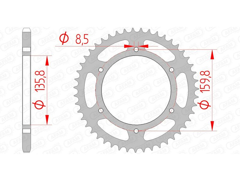 AFAM Steel Rear Sprocket 520 Standard - 35304