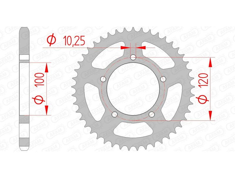 AFAM Steel Rear Sprocket 525 Standard - 35800