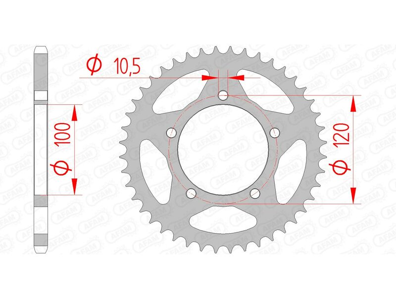 AFAM Steel Rear Sprocket 520 Standard - 35801