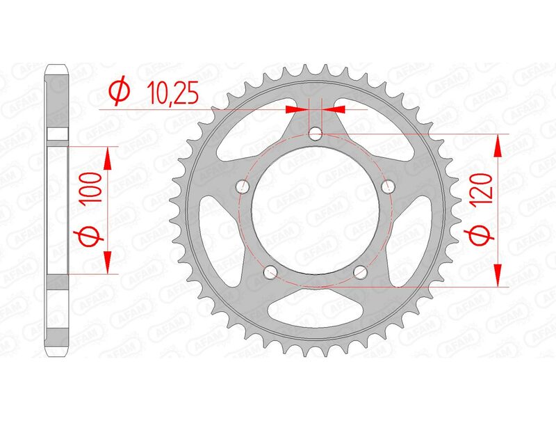 AFAM Rear Sprocket Steel 525 Standard - 35802
