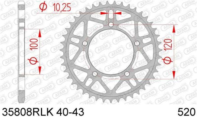 AFAM Steel Rear Sprocket 520 - 35808