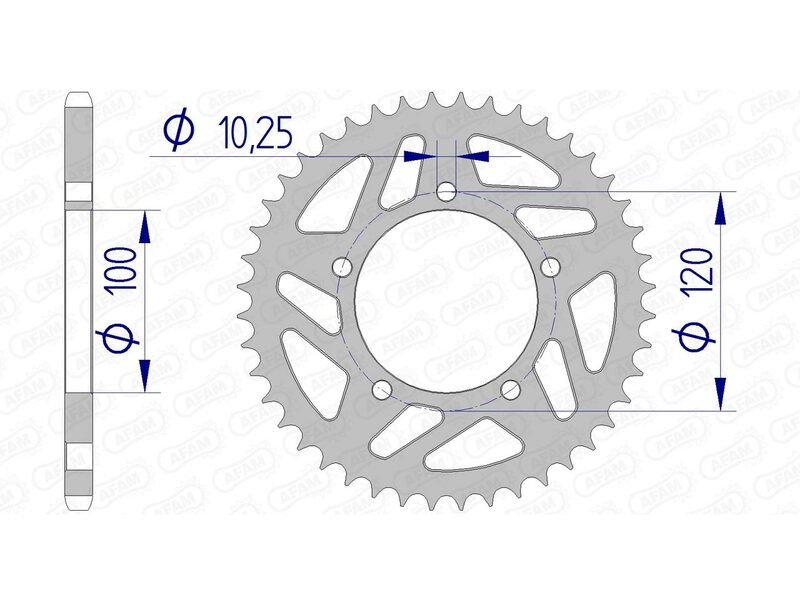 AFAM Achtertandwiel Aluminium 520 Hard geanodiseerd - 36801