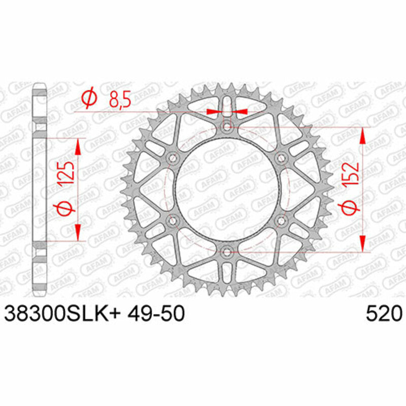 AFAM RR SPROC 520 STEEL UL SC 38300