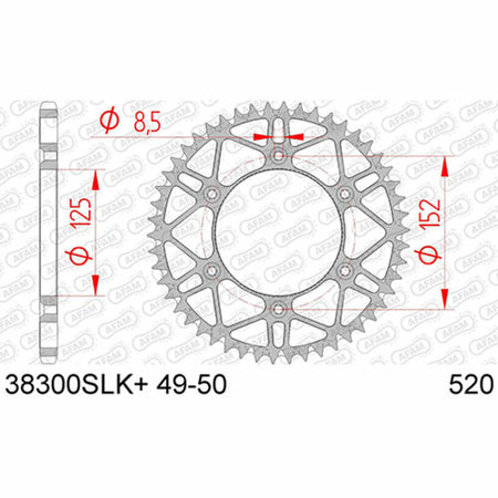 AFAM RR SPROC 520 STEEL UL SC 38300