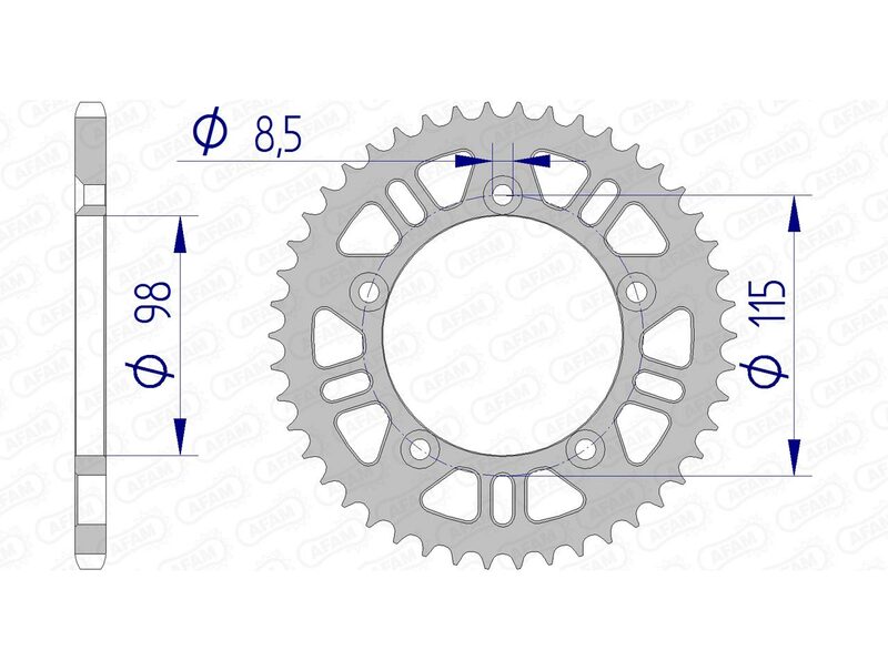AFAM Achtertandwiel Aluminium 420 - 72101